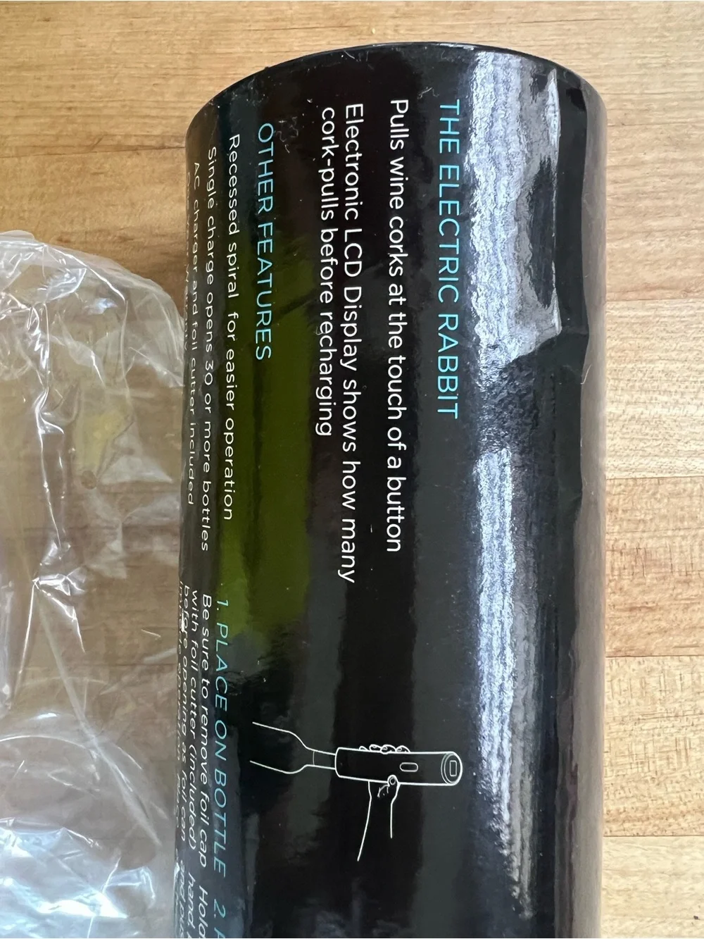 Electric Rabbit Rechargeable Corkscrew – Black